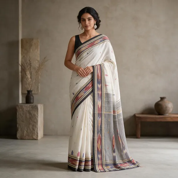 White_Woven_Tant_Pure_Cotton_Saree