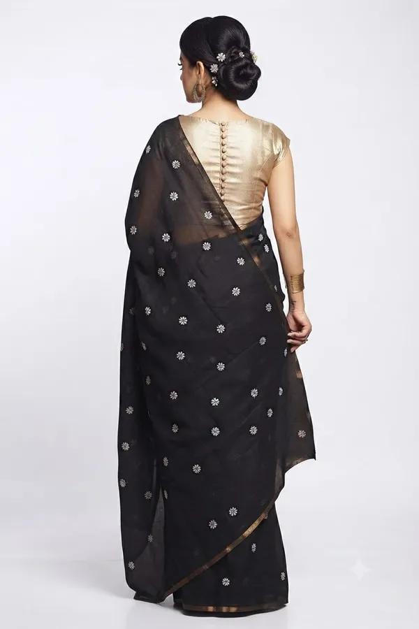 Black_Shiuli_Embroidery_Cotton_Saree
