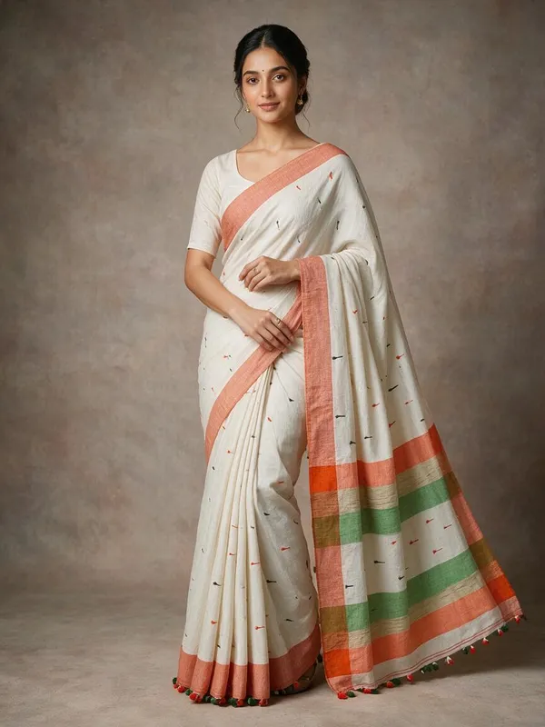 White_Woven_Handloom_Pure_Cotton_Saree