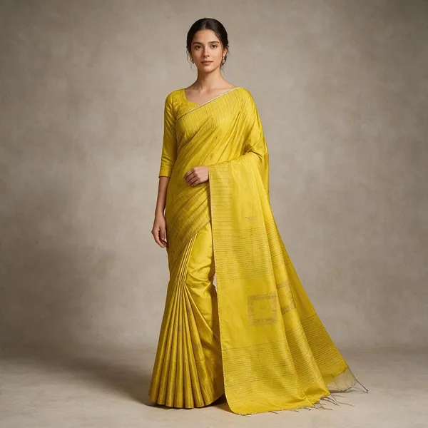 Yellow_Self_Design_Handloom_Cotton_Silk_Saree