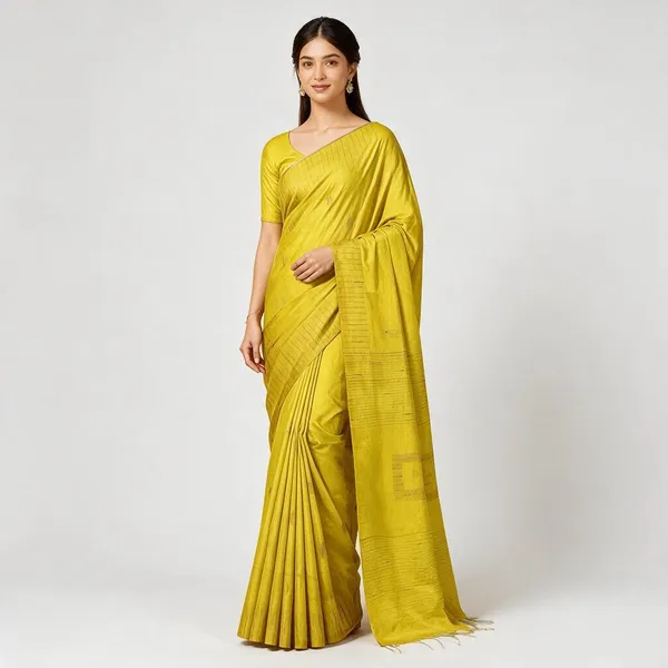 Yellow_Self_Design_Handloom_Cotton_Silk_Saree