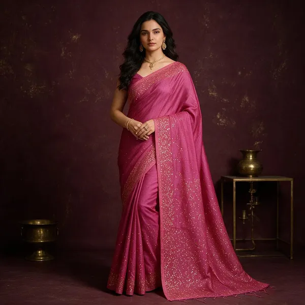 Pink_Cotton_Silk_Handloom_Sequin_Saree