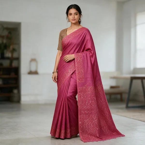 Pink_Cotton_Silk_Handloom_Sequin_Saree