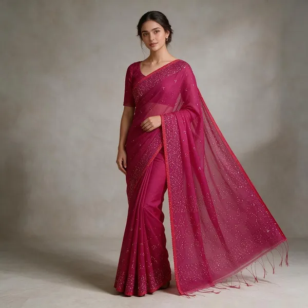 Pink_Cotton_Silk_Handloom_Sequin_Saree