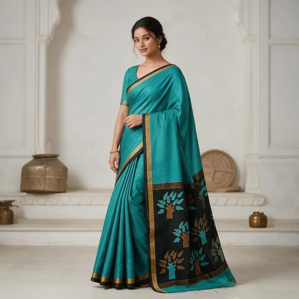Sky_Blue_Tree_Handloom_Zari_Work_Cotton_Silk_Saree
