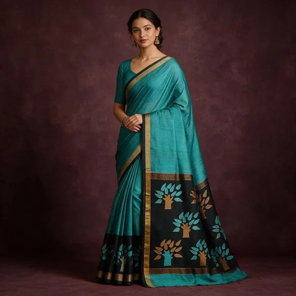 Sky_Blue_Tree_Handloom_Zari_Work_Cotton_Silk_Saree