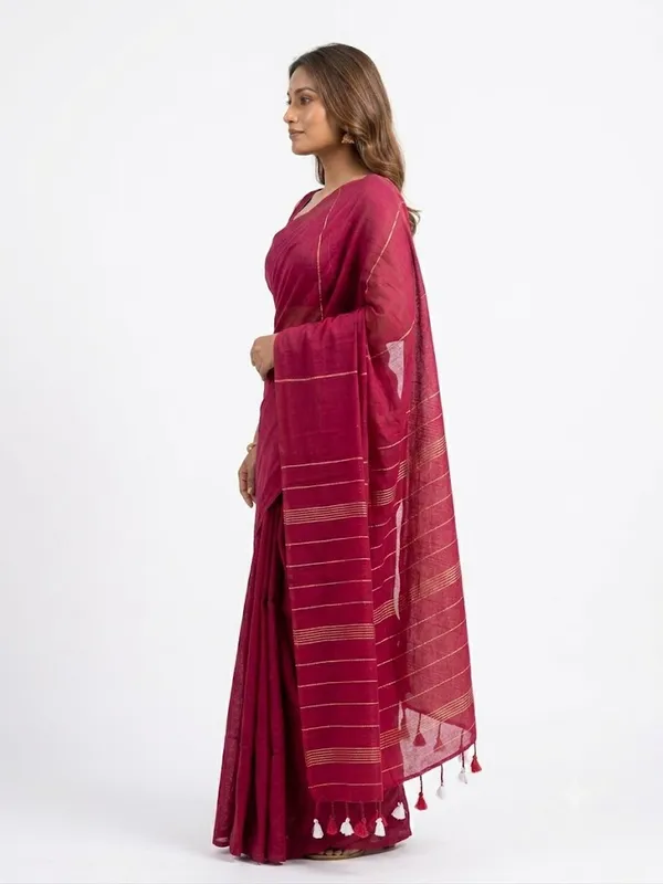 Red_Khesh_Cotton_Saree_For_Women