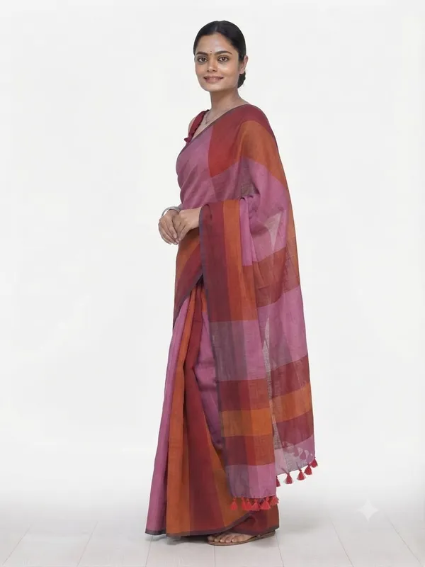 Multicolor_Cotton_Stripe_Saree_For_Women