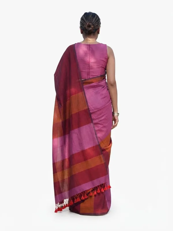 Multicolor_Cotton_Stripe_Saree_For_Women