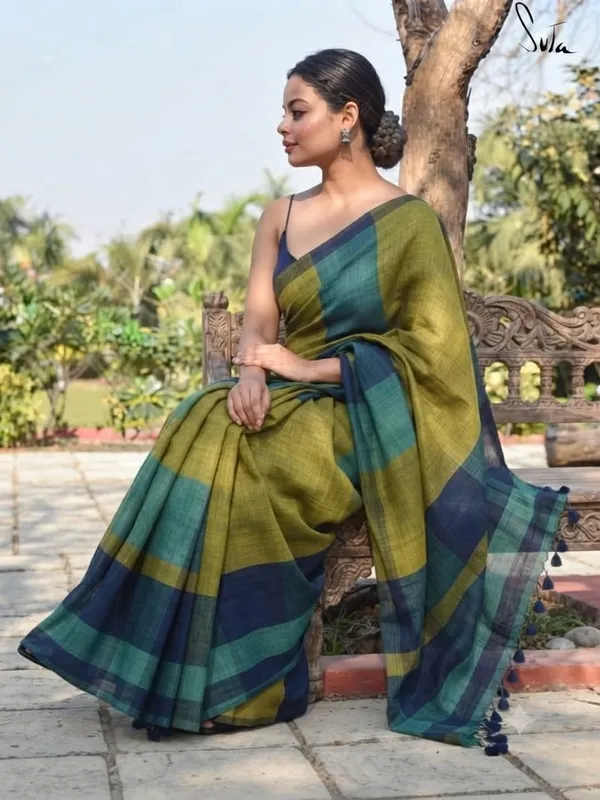 Multicolor_Cotton_Stripe_Saree_For_Women