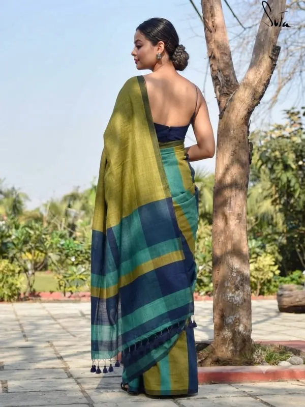 Multicolor_Cotton_Stripe_Saree_For_Women