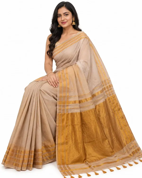 Beige_Cotton_Linen_Saree_For_Women