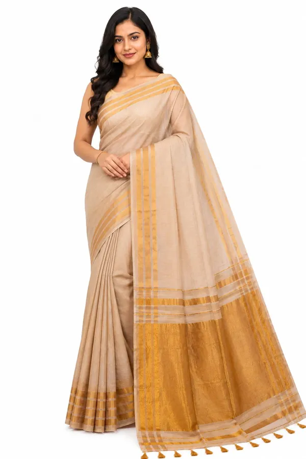 Beige_Cotton_Linen_Saree_For_Women