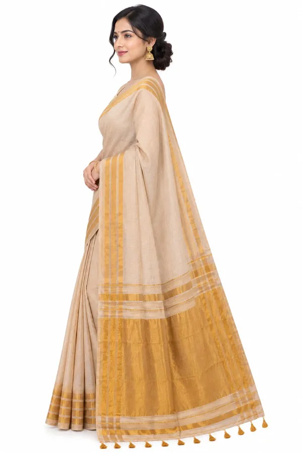 Beige_Cotton_Linen_Saree_For_Women