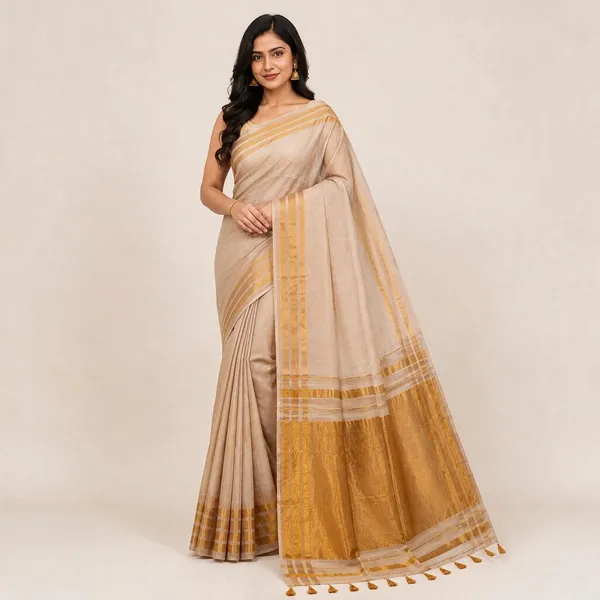 Beige_Cotton_Linen_Saree_For_Women