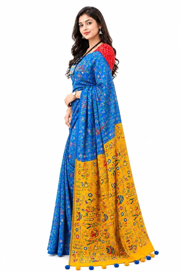 Multicolor_Madhubani_Printed_Cotton_Saree