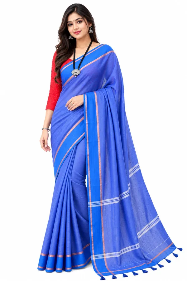 Blue_Cotton_Stripe_Handloom_Saree