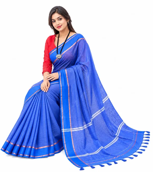 Blue_Cotton_Stripe_Handloom_Saree