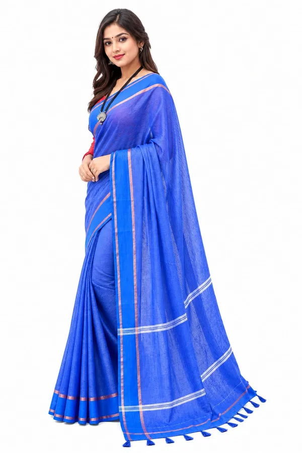 Blue_Cotton_Stripe_Handloom_Saree