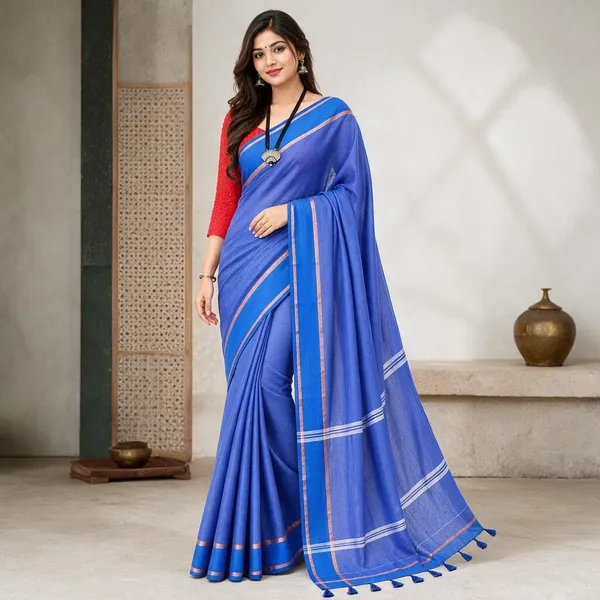 Blue_Cotton_Stripe_Handloom_Saree