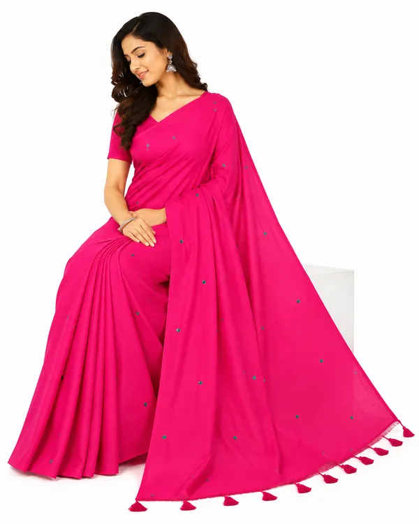 Pink_Mul_Cotton_Embroidery_Saree