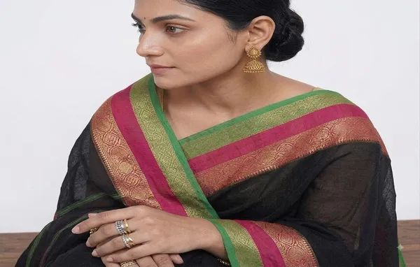 Black_Mul_Cotton_Saree_For_Women