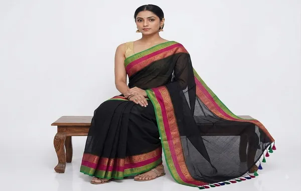 Black_Mul_Cotton_Saree_For_Women