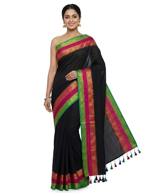 Black_Mul_Cotton_Saree_For_Women