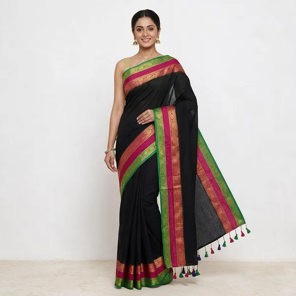 Black_Mul_Cotton_Saree_For_Women