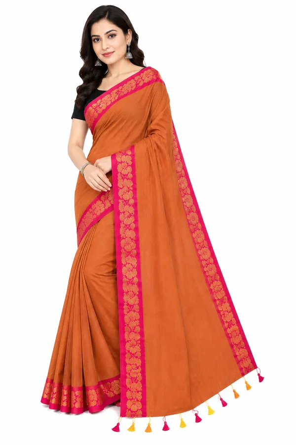 Orange_Mul_Cotton_Saree_For_Women