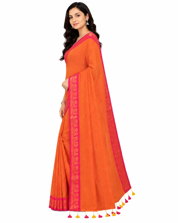 Orange_Mul_Cotton_Saree_For_Women