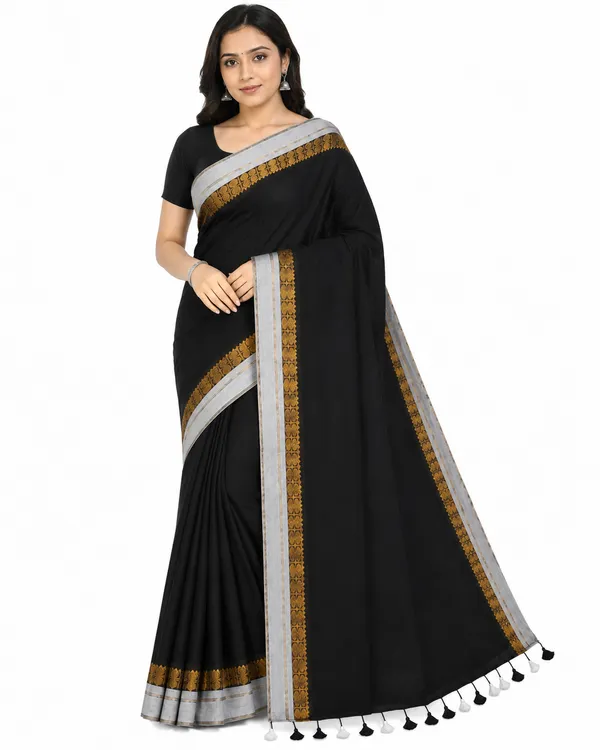 Black_Mul_Cotton_Saree_For_Women