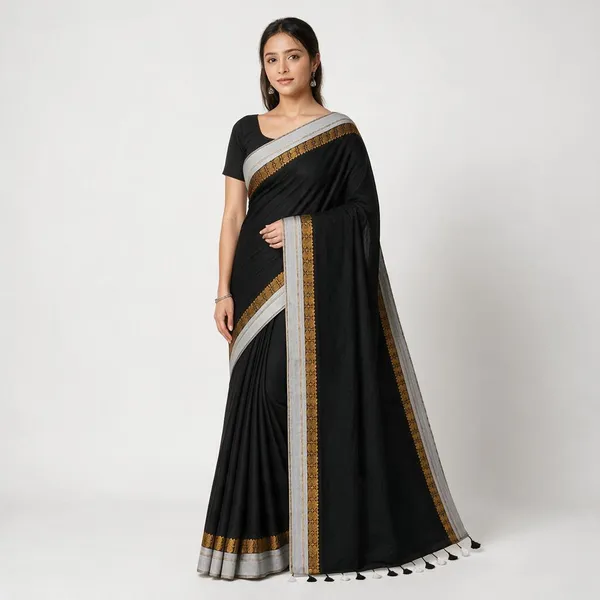 Black_Mul_Cotton_Saree_For_Women