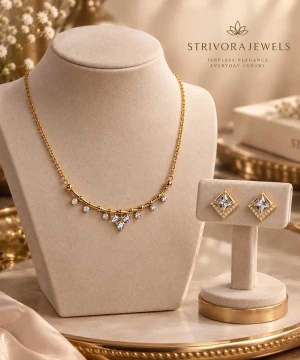 Gold-Tone_Anti-Tarnish_Necklace_&_Earrings_Set_|_Designer_Jewellery_Combo