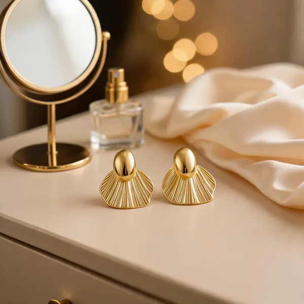 Golden_Shell_Fan_Statement_Earring_Default_Title