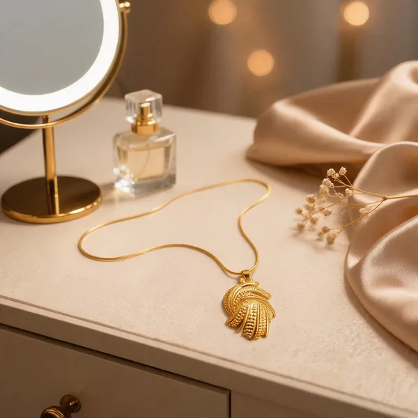 Aurielle_Cascade_Pendant_Necklace_Gold_Plated_Layered_Leaf_Design_Default_Title