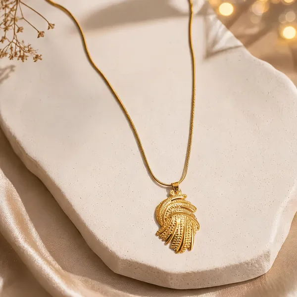 Aurielle_Cascade_Pendant_Necklace_Gold_Plated_Layered_Leaf_Design_Default_Title