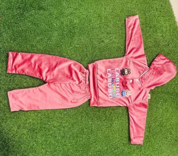 Pink_Hosiery_Hooded_Cap_Suit_For_Kids
