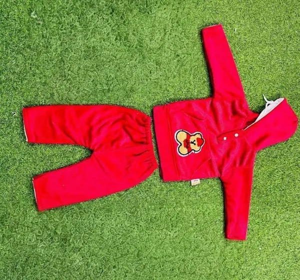 Red_Hosiery_Hooded_Cap_Suit_For_Unisex_Kids