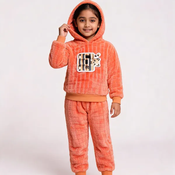 Orange_Faux_Fur_Hooded_Tracksuit_Set_For_Kids
