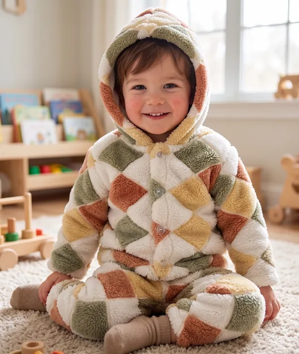 Multicolor_Faux_Fur_Geometric_Apron_And_Mitt_Set