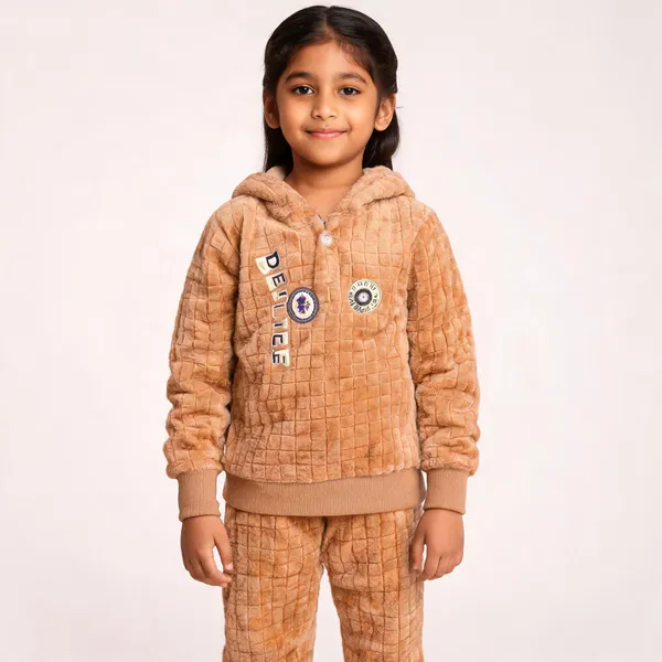 Brown_Cotton_Hooded_Cap_Suit_For_Unisex_Kids