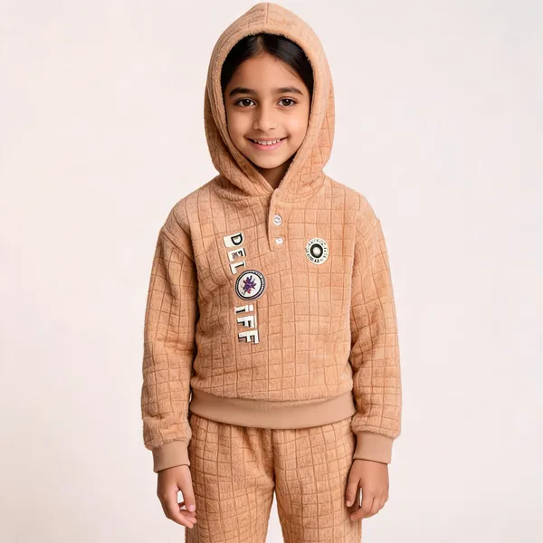 Brown_Cotton_Hooded_Cap_Suit_For_Unisex_Kids