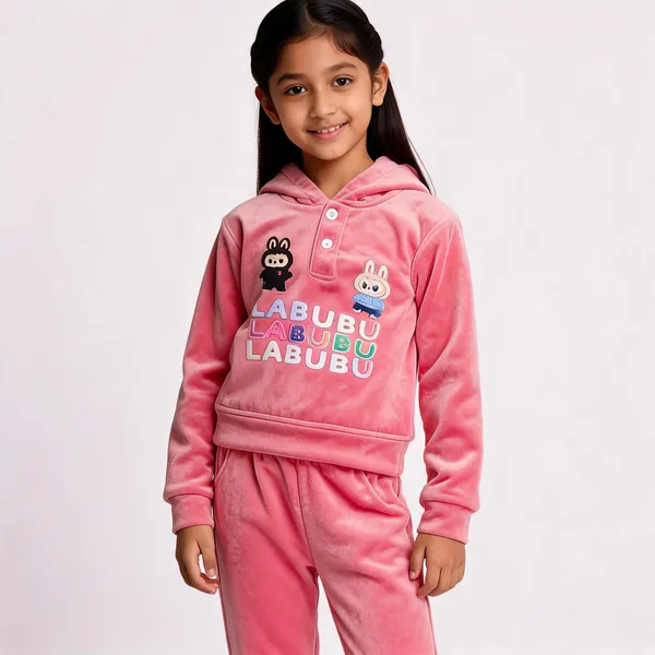 Pink_Hosiery_Hooded_Cap_Suit_For_Kids