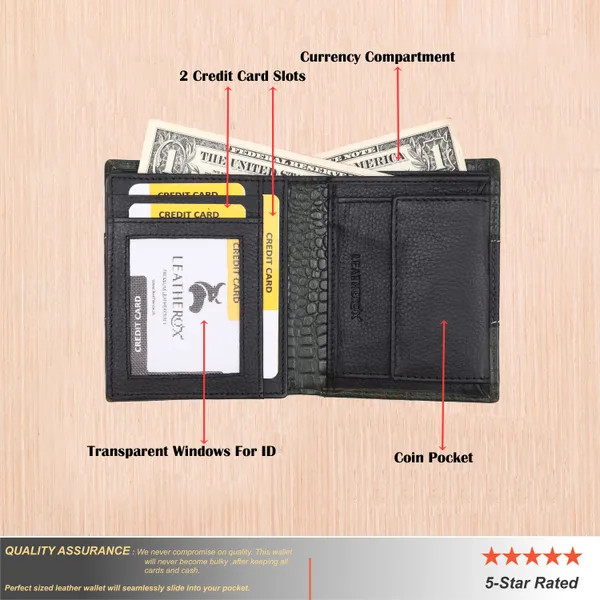 Black-Green_Leather_RFID_Bifold_Wallet_for_Men