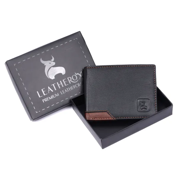 Black-Brown_Textured_Bifold_Wallet_for_Men