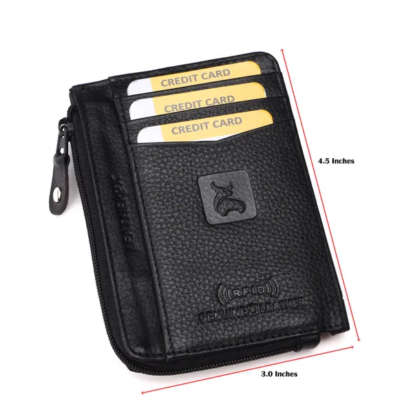 Black-Black_Leather_Zipper_Card_Holder_Wallet_for_Unisex