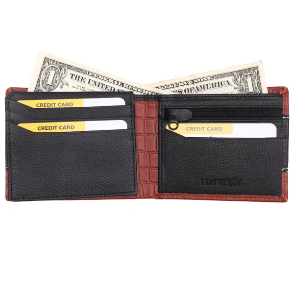 Black-Tan_Textured_Bi-Fold_Wallet_for_Men