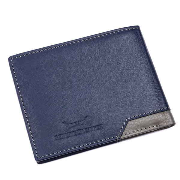 Blue-Grey_Textured_Bi-Fold_Wallet_For_Men
