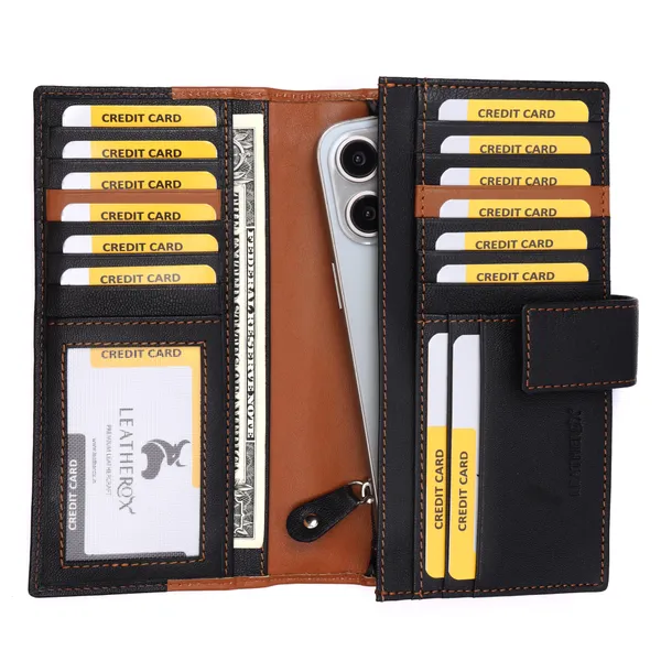 Black-Tan_Leather_Bifold_Wallet_for_Women